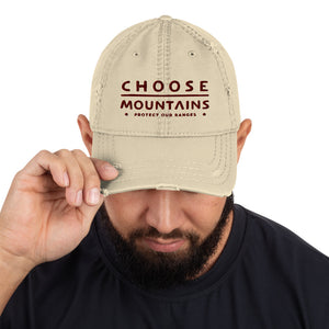 Choose Mountains embroidered distressed hat