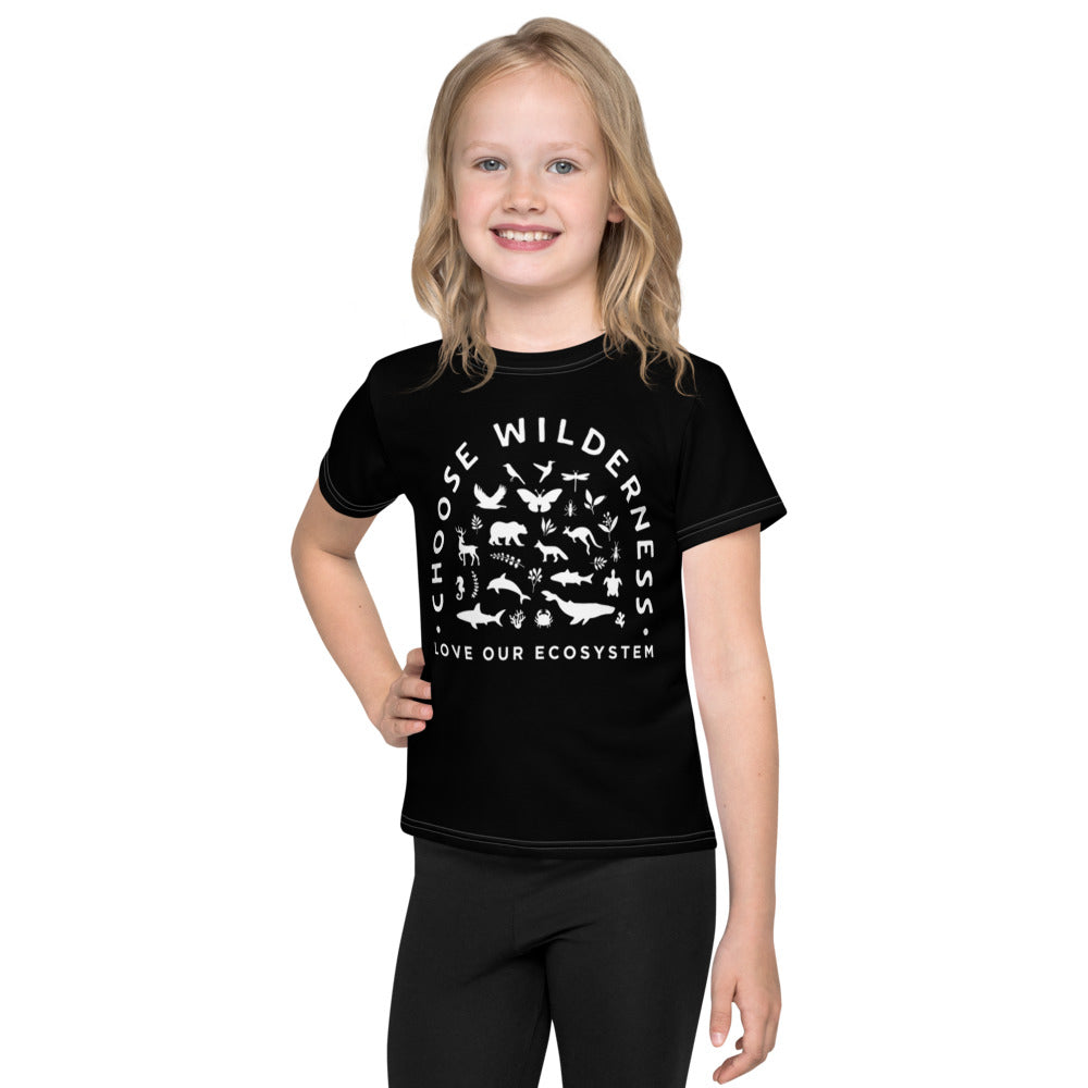 Choose Wilderness Black Kids T-Shirt