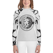 Load image into Gallery viewer, Choose Animals Youth Light Grey Rash Guard
