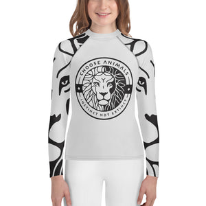 Choose Animals Youth Light Grey Rash Guard