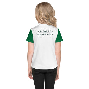 Choose Wilderness Green and White Kids T-Shirt