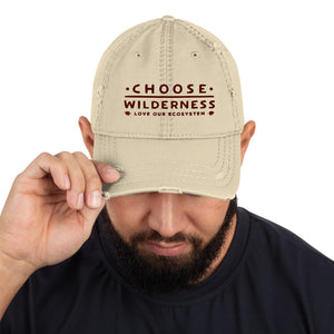 Choose Wilderness embroidered distressed hat