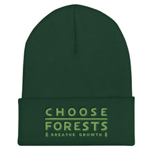 Load image into Gallery viewer, Choose Forests - Breathe Growth - Embroidered Cuffed Beanie - more colors
