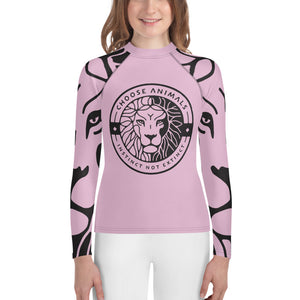 Choose Animals Youth Pink Rash Guard