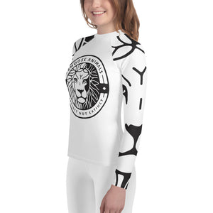 Choose Animals Youth White Rash Guard