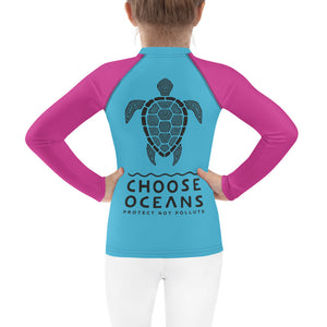 Choose Oceans Kids Blue and Pink Rash Guard