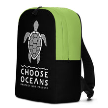 Load image into Gallery viewer, Choose Oceans Black and Green Minimalist Backpack
