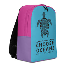 Load image into Gallery viewer, Choose Oceans Blue, Pink and Purple Minimalist Backpack
