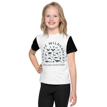 Load image into Gallery viewer, Choose Wilderness Kids T-Shirt with dark green logos
