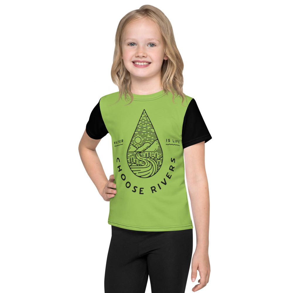 Choose Rivers Green and Black Kids T-Shirt