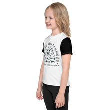 Load image into Gallery viewer, Choose Wilderness Kids T-Shirt with dark green logos
