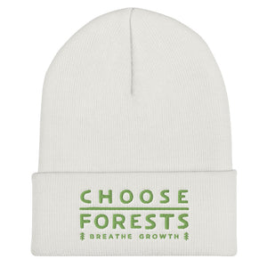 Choose Forests - Breathe Growth - Embroidered Cuffed Beanie - more colors