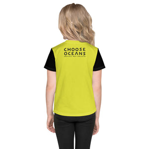 Choose Oceans Yellow and Black Kids T-Shirt