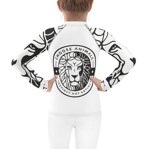 Choose Animals Kids White Rash Guard