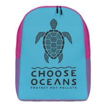 Load image into Gallery viewer, Choose Oceans Blue, Pink and Purple Minimalist Backpack
