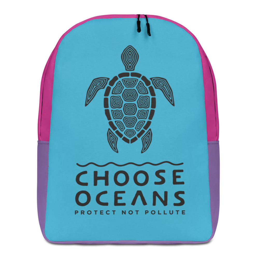 Choose Oceans Blue, Pink and Purple Minimalist Backpack