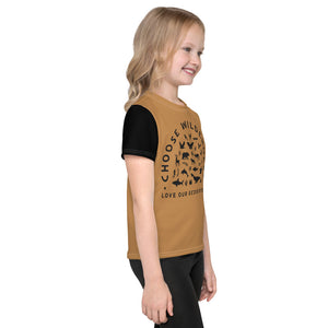 Choose Wilderness Brown and Black Kids T-Shirt