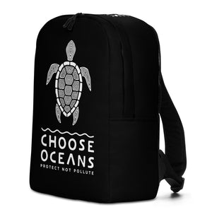 Choose Oceans Black Minimalist Backpack