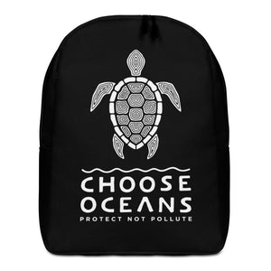 Choose Oceans Black Minimalist Backpack