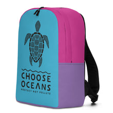 Load image into Gallery viewer, Choose Oceans Blue, Pink and Purple Minimalist Backpack
