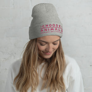 Choose Animals - Instinct Not Extinct - embroidered unisex beanie    (more colors)