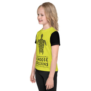 Choose Oceans Yellow and Black Kids T-Shirt