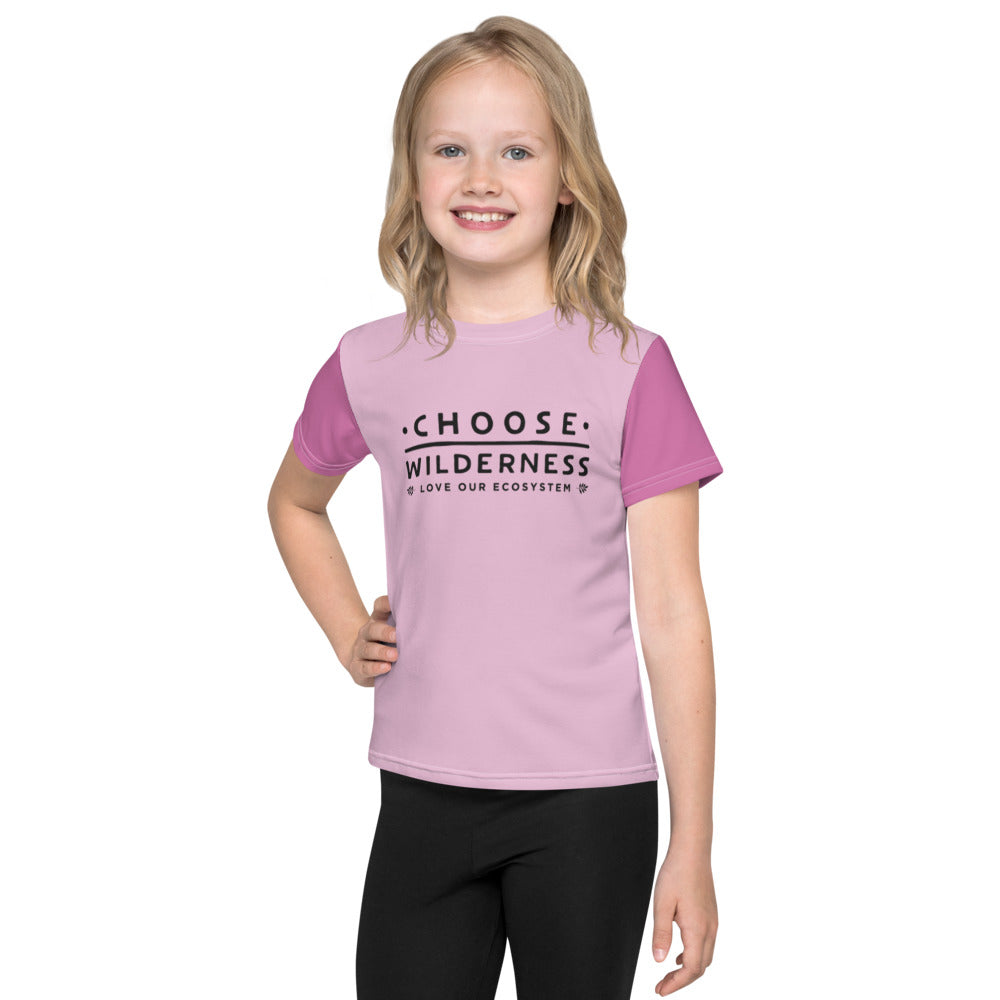 Choose Wilderness Pink and Purple Kids T-Shirt