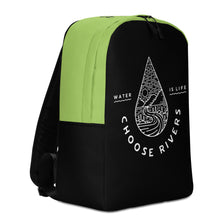 Load image into Gallery viewer, Choose Rivers Black and Green Minimalist Backpack
