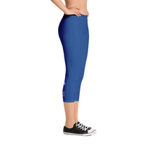 Load image into Gallery viewer, Choose Oceans Women&#39;s Blue Capri Leggings
