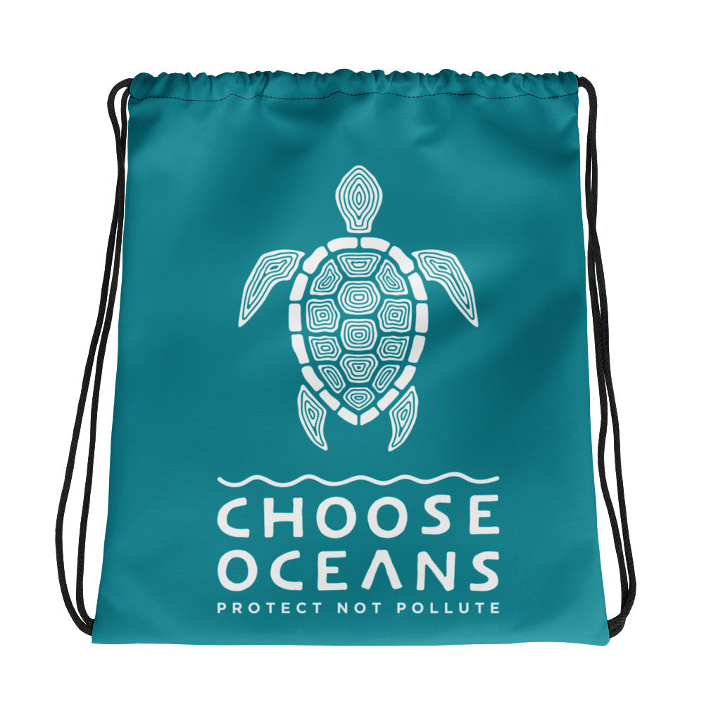 Choose Oceans Drawstring bag