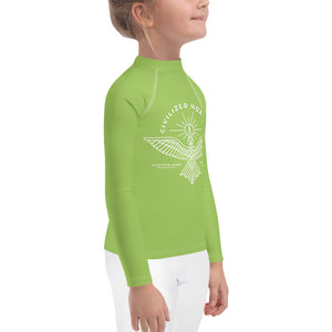 Civilized Nomads "Custodians of Earth" Kids Green Rash Guard