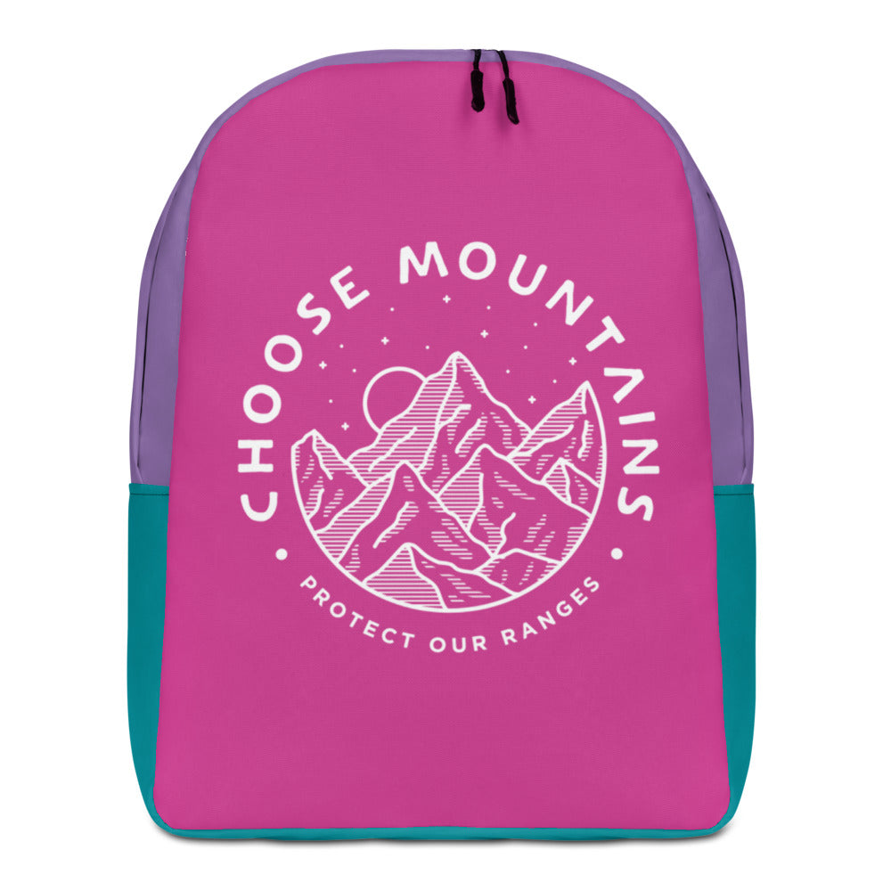 Choose Mountains Pink, Purple and Acqua Backpack