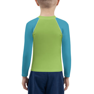 Civilized Nomads "Custodians of Earth" Kids Green and Aqua Rash Guard