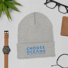 Load image into Gallery viewer, Choose Oceans - Protect Not Pollute - Embroidered unisex cuffed beanie
