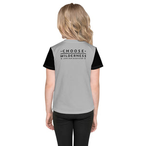 Choose Wilderness Black and Grey Kids T-Shirt