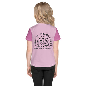 Choose Wilderness Pink and Purple Kids T-Shirt