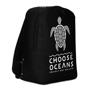 Choose Oceans Black Minimalist Backpack