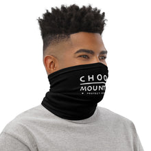 Load image into Gallery viewer, Choose Mountains Black Neck Gaiter/Bandana
