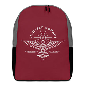 Civilized Nomads - Custodians of Earth - Burgundy, grey and black Backpack